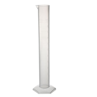Harfington Uxcell 100ml Laboratory Measurements Clear White Plastic Hex Base Graduated Cylinder for Chemical Measuring 2 Pcs