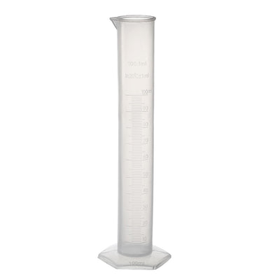 uxcell Uxcell Measuring Cylinder Graduated Cylinder, Clear White Plastic, 100ml