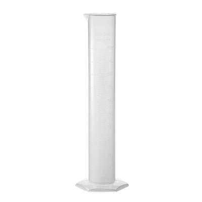 uxcell Uxcell 500ml Graduated Cylinder Laboratory Measurement Clear White Plastic Hex Base for Chemical Measuring
