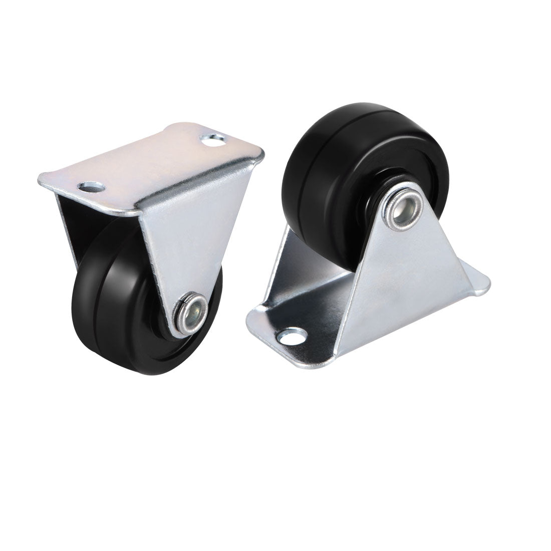 Uxcell Uxcell 1.25 Inch Fixed Casters Wheels Rubber Top Plate Mounted Caster Wheel 22lb Capacity 2 Pcs