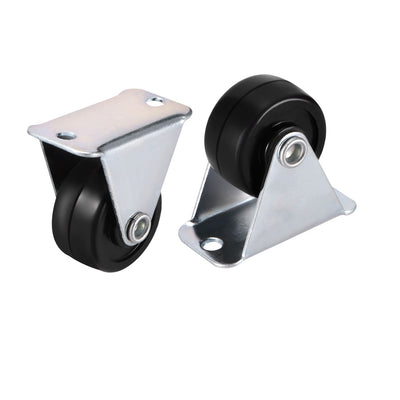 Harfington Uxcell 1.25 Inch Fixed Casters Wheels Rubber Top Plate Mounted Caster Wheel 22lb Capacity 2 Pcs