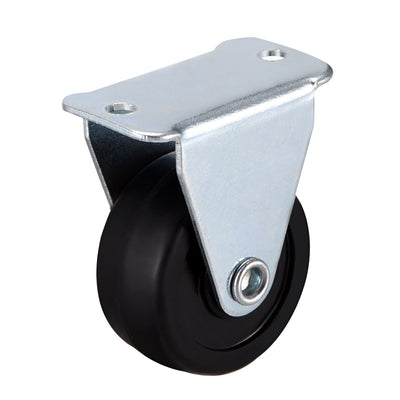 Harfington Uxcell 1.25 Inch Fixed Casters Wheels Rubber Top Plate Mounted Caster Wheel 22lb Capacity 2 Pcs