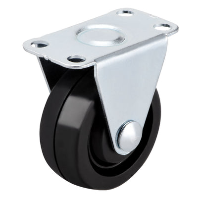 Harfington Uxcell 1.5 Inch Fixed Casters Wheels Rubber Top Plate Mounted Caster Wheel 44lb Capacity 2 Pcs