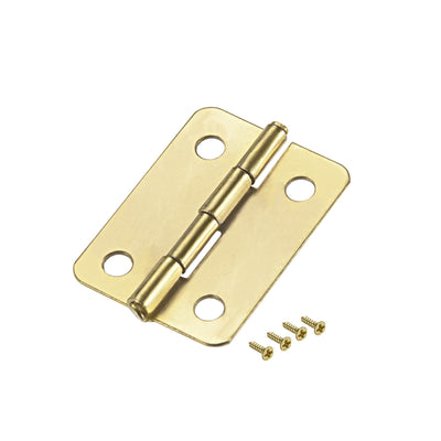Harfington Uxcell 0.98" Mini Hinge Jewelry Case Wooden Box Hinges Fittings Golden Plain 15pcs