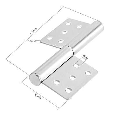 Harfington Uxcell Stainless Steel Hinge Silver Tone Window Gate Door Flag Hinges 5" Long 4 Pcs