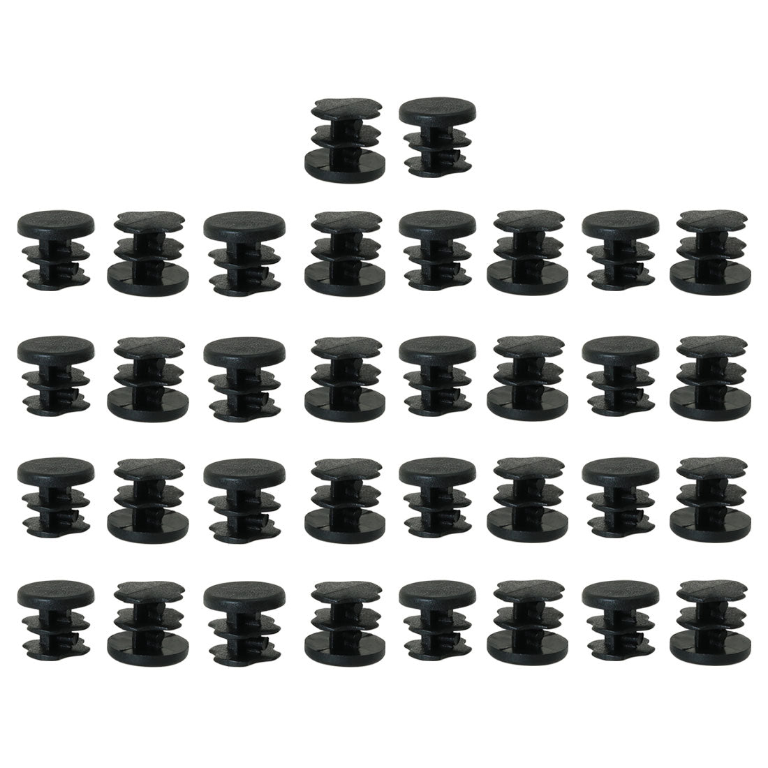 Uxcell Uxcell 3/4" 0.75" OD Plastic Round Tube Insert Glide End Cap Pad 34pcs 0.63"-0.71" Inner Dia for Furniture Anti Scratch Easily Move