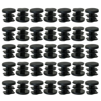 Harfington Uxcell 1/2" 0.47" OD Plastic Round Tube Insert Glide End Cap Pad 35pcs 0.35"-0.43" Inner Dia for Furniture Tool Deck Floor Anti-scratch