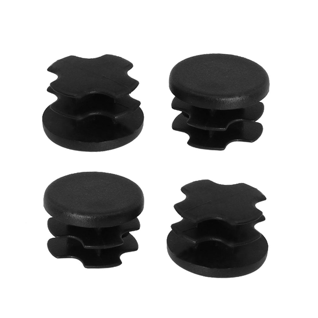 Uxcell Uxcell 3/4" 19mm OD Plastic Tube Inserts Pipe End Covers Caps 4pcs, 0.63"-0.71" Inner Dia, for Furniture Chair Table Legs
