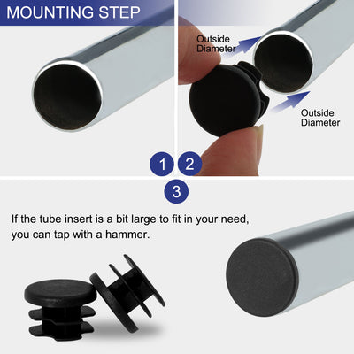 Harfington Uxcell 19mm 0.75" OD Plastic Tube Inserts Pipe End Covers 25pcs, 0.63"-0.71" Inner Dia, Anti-moisture Caps