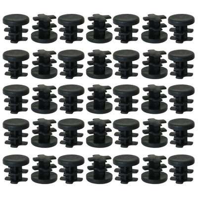 Harfington Uxcell 1/2" 0.47" OD Plastic Round Tube Insert Glide End Cap Pad 35pcs 0.35"-0.43" Inner Dia for Furniture Tool Deck Floor Anti-scratch