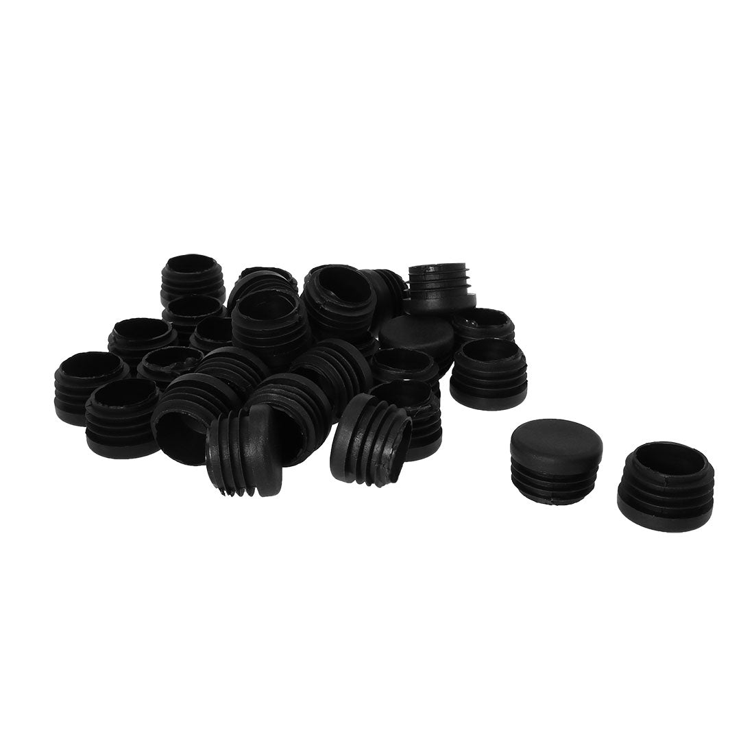 Uxcell Uxcell 1 1/4 " 1.26" OD Plastic Round Tube Insert Glide End Cap Pad 32pcs 1.14"-1.22" Inner Dia for Protect Office Porch Patio Garden