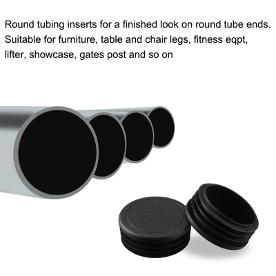 Harfington Uxcell 50mm 2" OD Plastic Tube Inserts Pipe End Blank Caps 9pcs, 1.85"-1.93" Inner Dia, for Steel Legs Bung