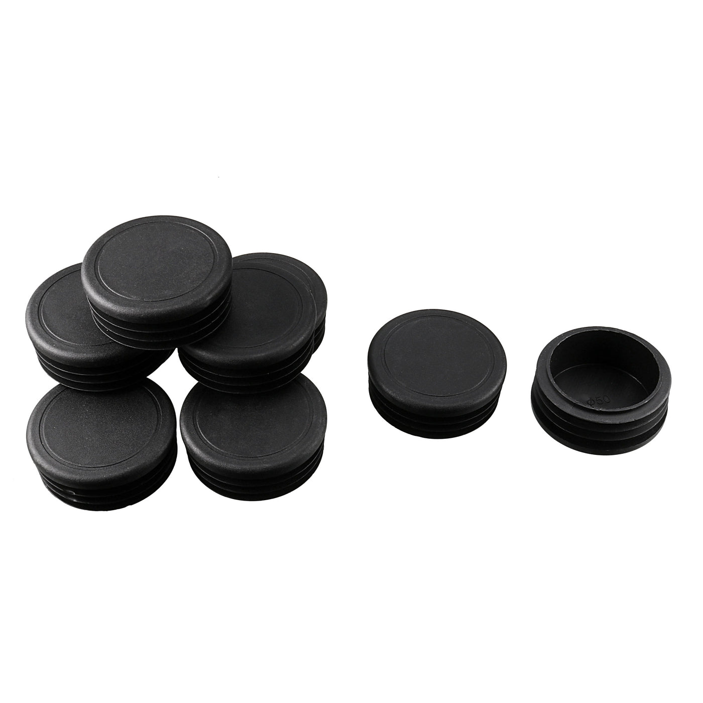 Uxcell Uxcell 50mm 2" OD Plastic Tube Inserts Pipe End Blank Caps 9pcs, 1.85"-1.93" Inner Dia, for Steel Legs Bung