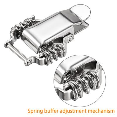 Harfington Uxcell 2pcs 304 Stainless Steel Spring Loaded Toggle Latch Catch Clamp 95mm