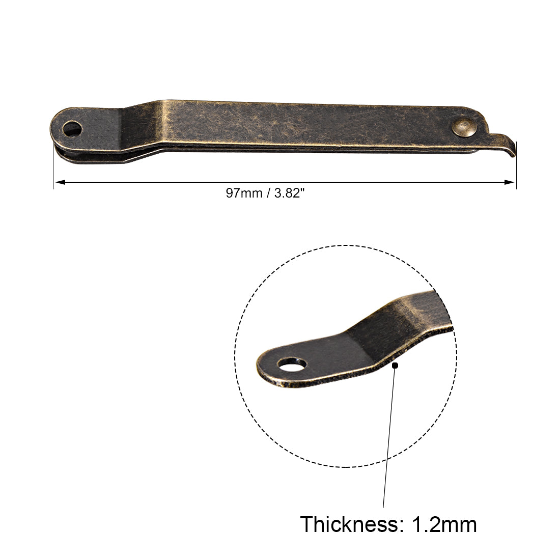 uxcell Uxcell Folding Support Hinge Furniture Decorative Box Lid Hinges Bronze Tone 97mmx11mm 15 Pcs
