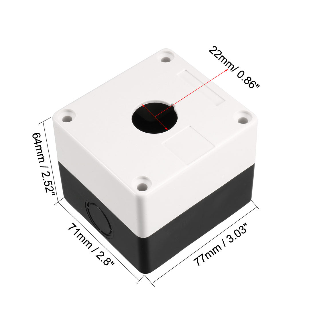 uxcell Uxcell Push Button Switch Control Station Box 22mm 1 Button Hole Waterproof IP65 White and Black