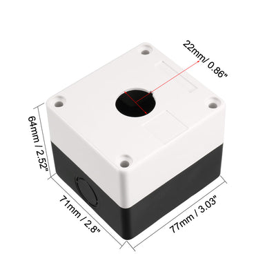 Harfington Uxcell Push Button Switch Control Station Box 22mm 1 Button Hole Waterproof IP65 White and Black