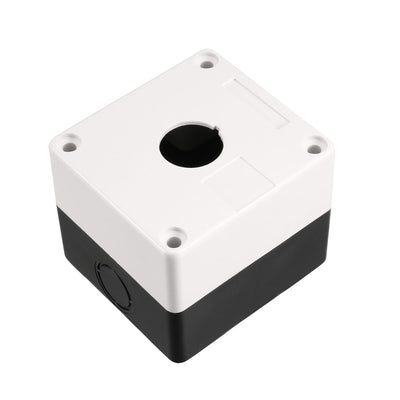 Harfington Uxcell Push Button Switch Control Station Box 22mm 1 Button Hole Waterproof IP65 White and Black
