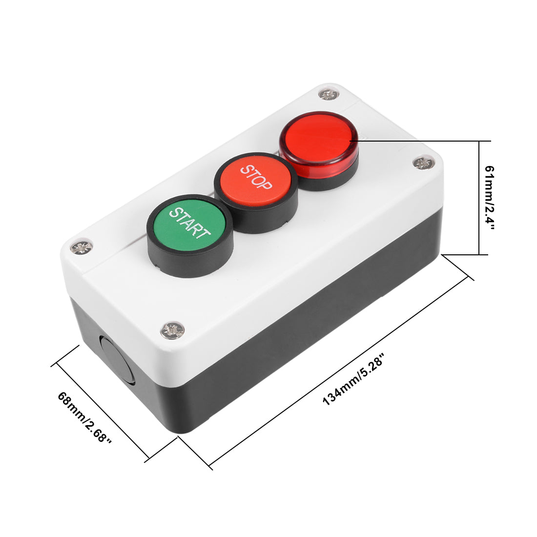 uxcell Uxcell Push Button Switch Station Momentary NC Red,NO Green Red Signal 380V 10A/6A