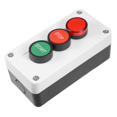 Harfington Uxcell Push Button Switch Station Momentary NC Red,NO Green Red Signal 380V 10A/6A