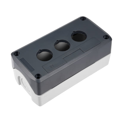 Harfington Uxcell Push Button Switch Control Station Box 22mm 3 Button Aperture Waterproof Gray and White
