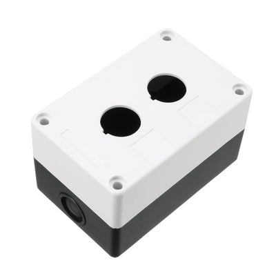 Harfington Uxcell Push Button Switch Control Station Box 22mm 2 Button Hole Waterproof White and Black