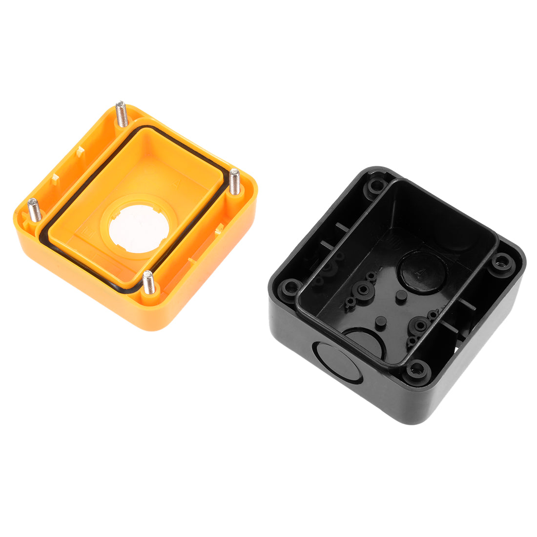 uxcell Uxcell Push Button Switch Control Station Box 22mm 1 Button Hole Waterproof Yellow and Black