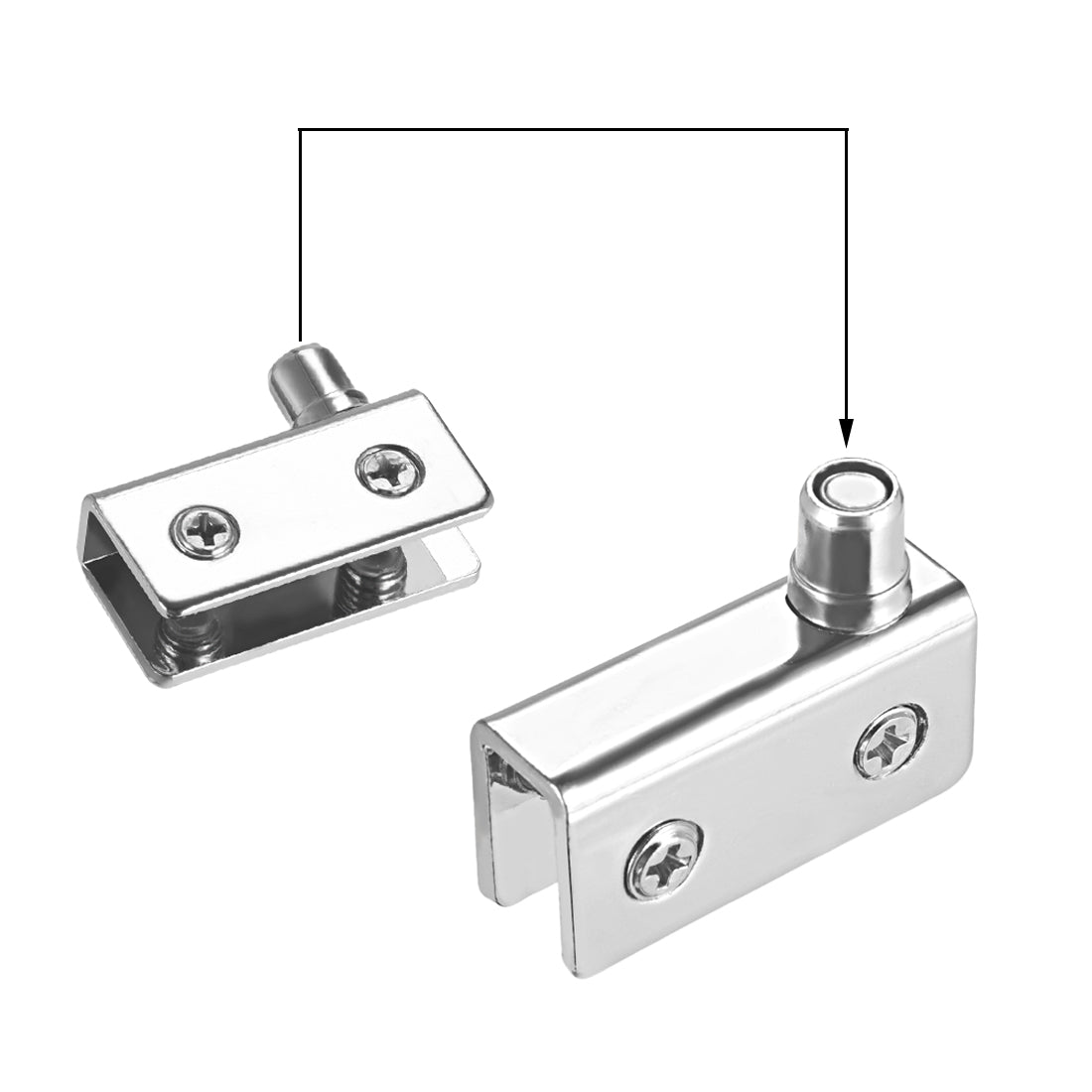 uxcell Uxcell 5-8mm Glass Door Double Magnetic Catch Latch Closures ABS White with Clamp Set