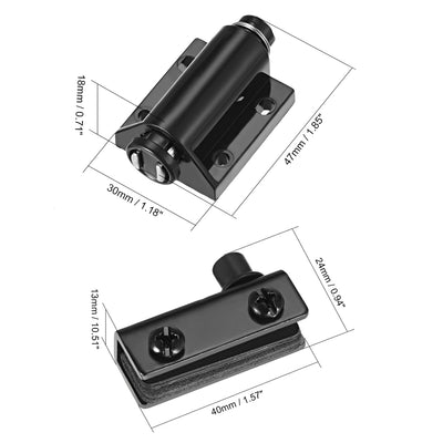 Harfington Uxcell 5-6mm Glass Door Magnetic Catch Latch Closures ABS Black with Clamp Set