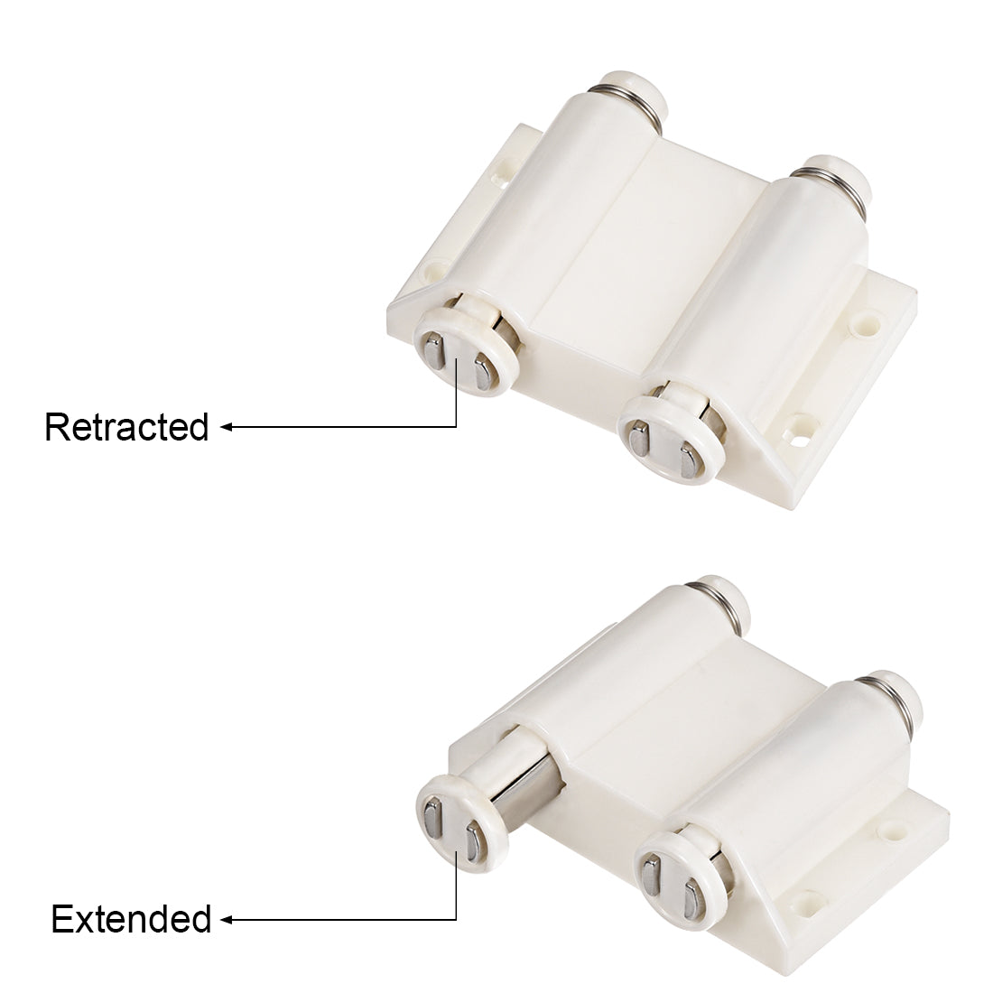 uxcell Uxcell 5-6mm Glass Door Double Magnetic Catch Latch Closures ABS White with Clamp Set