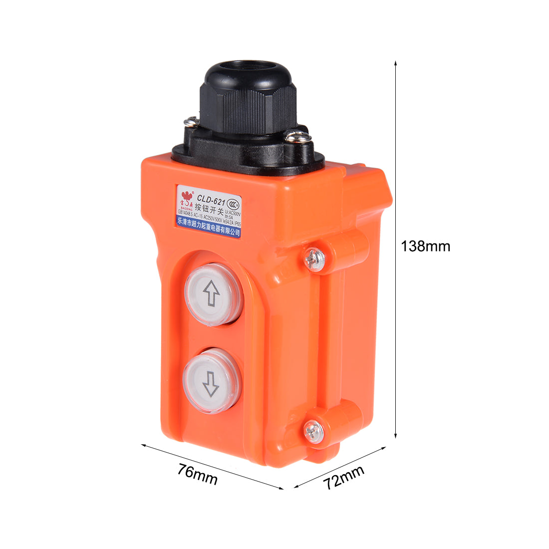 uxcell Uxcell Hoist Crane Pendant Control Station ABS Push Button Switch Up Down 2 Ways Orange
