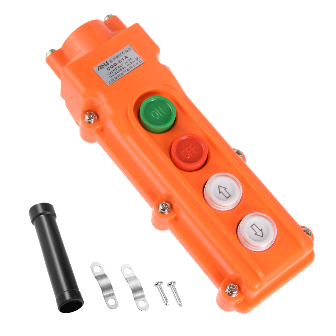 uxcell Uxcell Hoist Crane Pendant Control Station Push Button Switch Up Down On Off Orange