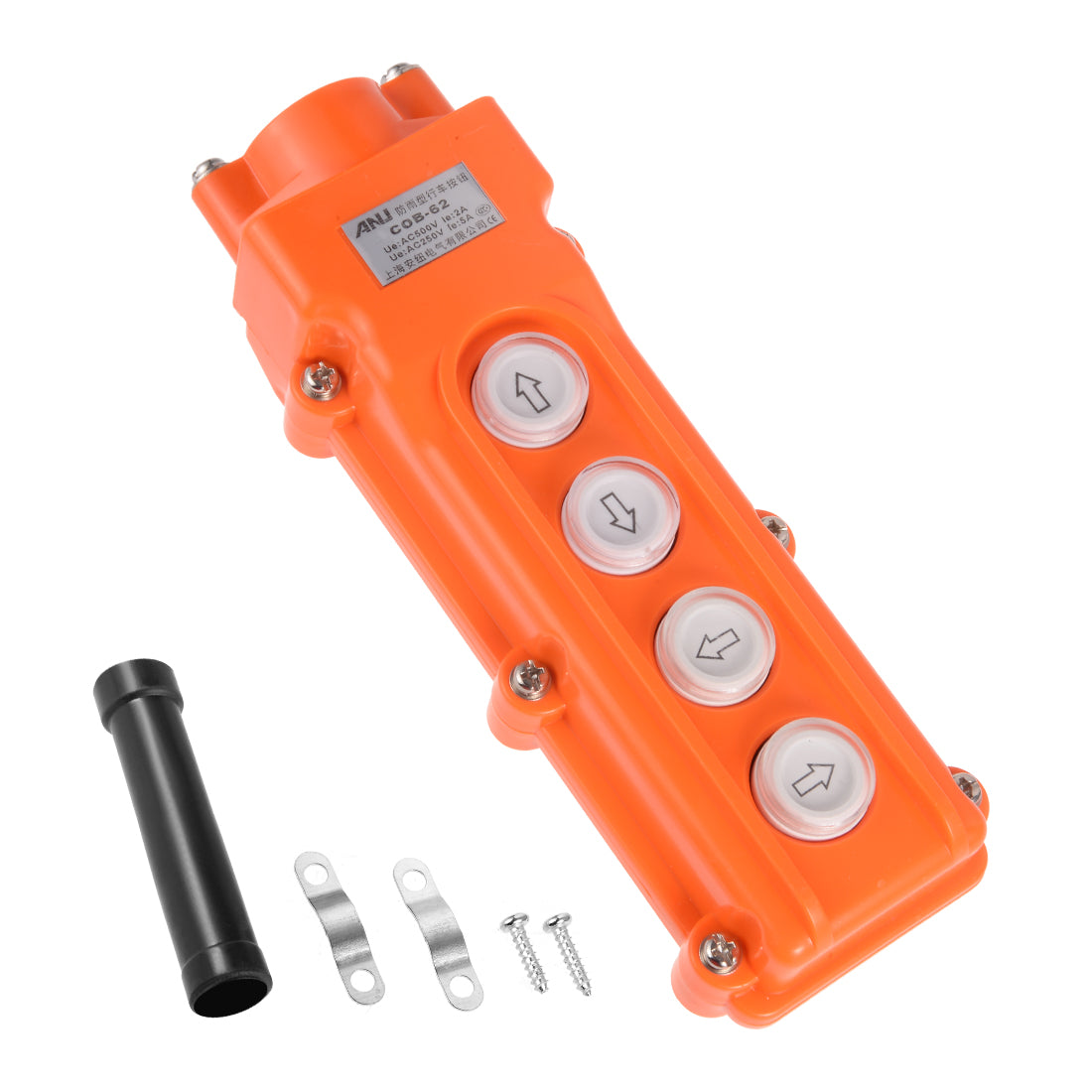 uxcell Uxcell Hoist Crane Pendant Control Station Push Button Switch Up Down Left Right 4 Ways Orange