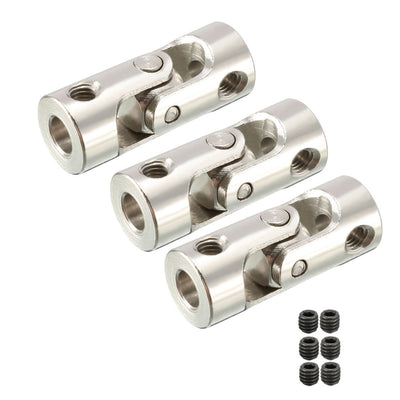 Harfington Uxcell 3PCS 4mm to 4mm Inner Dia Rotatable Universal Steering Shaft U Joint Coupler L23XD9