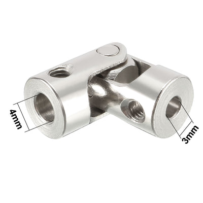 Harfington Uxcell 3mm to 4mm Inner Dia Rotatable Universal Steering Shaft U Joint Coupler L23XD9