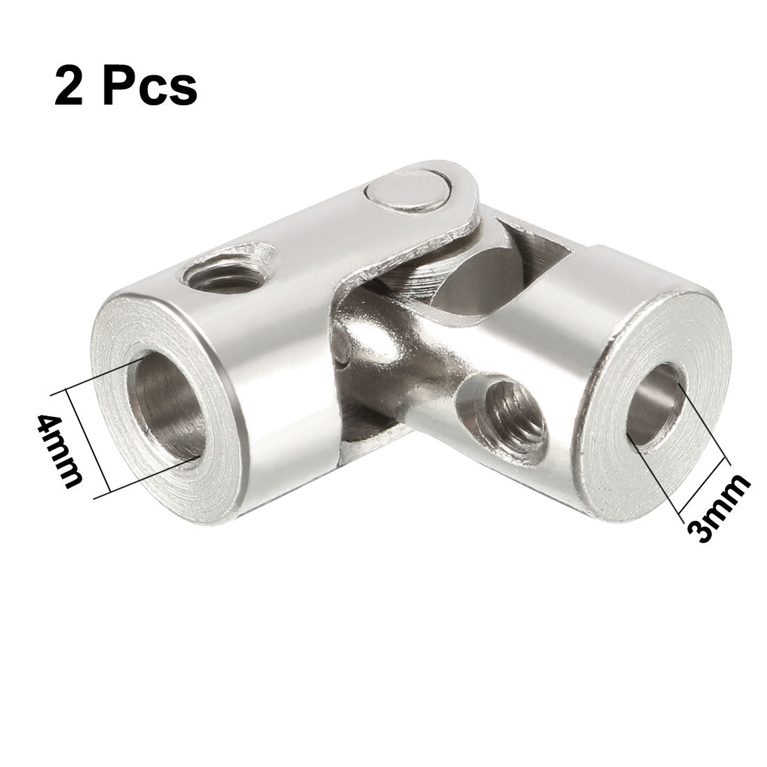 uxcell Uxcell 2pcs 3mm to 4mm Inner Dia Rotatable Universal Steering Shaft U Joint Coupler L23XD9
