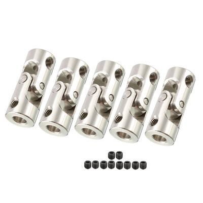 Harfington Uxcell 5pcs 3.175mm to 4mm Inner Dia Rotatable Universal Steering Shaft U Joint Coupler L23XD9