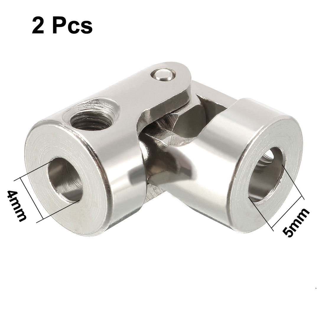 uxcell Uxcell 2pcs 4mm to 5mm Inner Dia Rotatable Universal Steering Shaft U Joint Coupler L24XD11