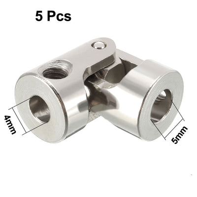Harfington Uxcell 4mm to 5mm Inner Dia Rotatable Universal Steering Shaft U Joint Coupler L24XD11 5pcs