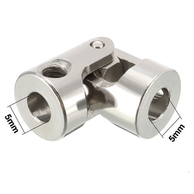 Harfington Uxcell 5mm to 5mm Inner Dia Rotatable Universal Steering Shaft U Joint Coupler L23XD11