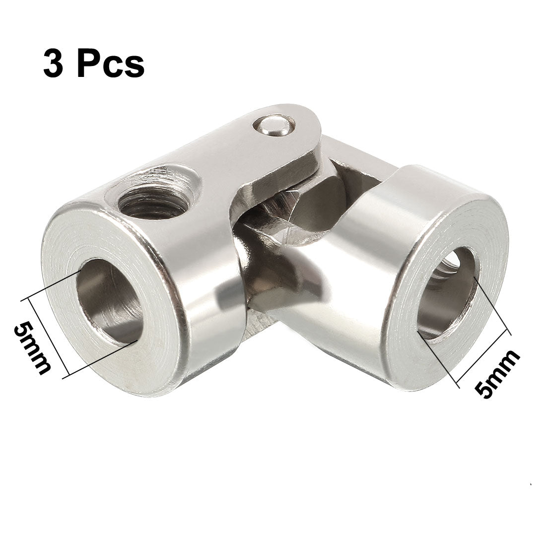 uxcell Uxcell 3pcs 5mm to 5mm Inner Dia Rotatable Universal Steering Shaft U Joint Coupler L23XD11