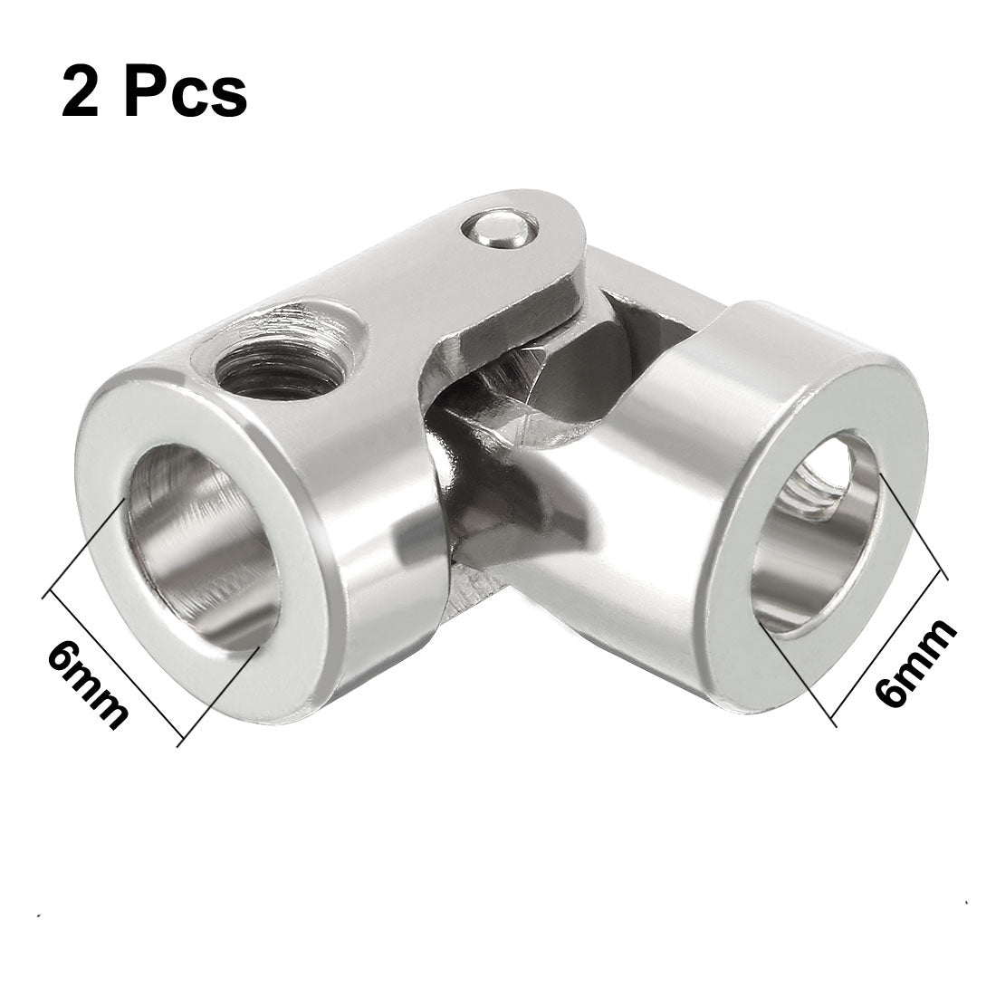 uxcell Uxcell 2pcs 6mm to 6mm Inner Dia Rotatable Universal Steering Shaft U Joint Coupler L23XD11