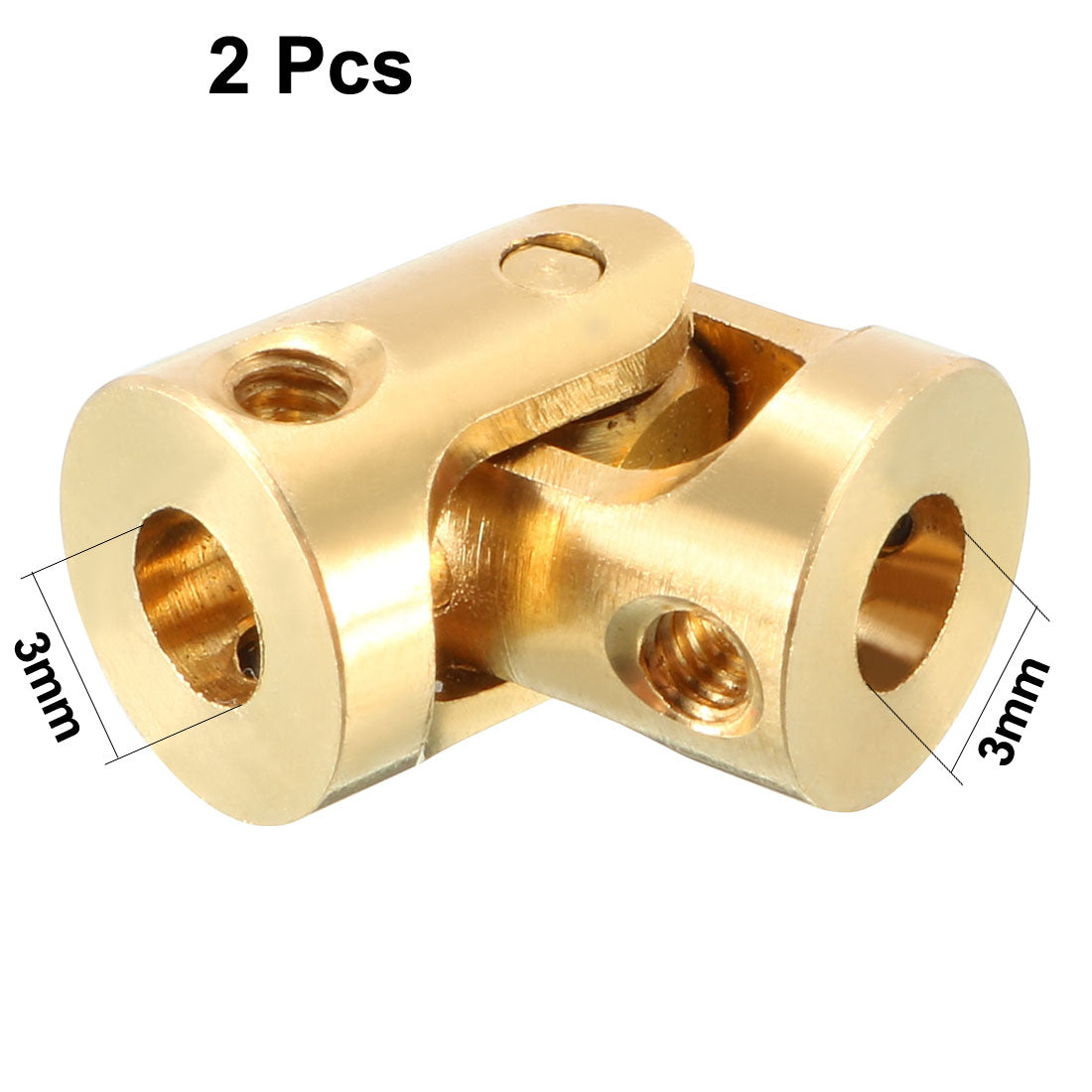 uxcell Uxcell 2pcs 3mm to 3mm Inner Dia Rotatable Universal Steering Shaft U Joint Coupler L13XD7