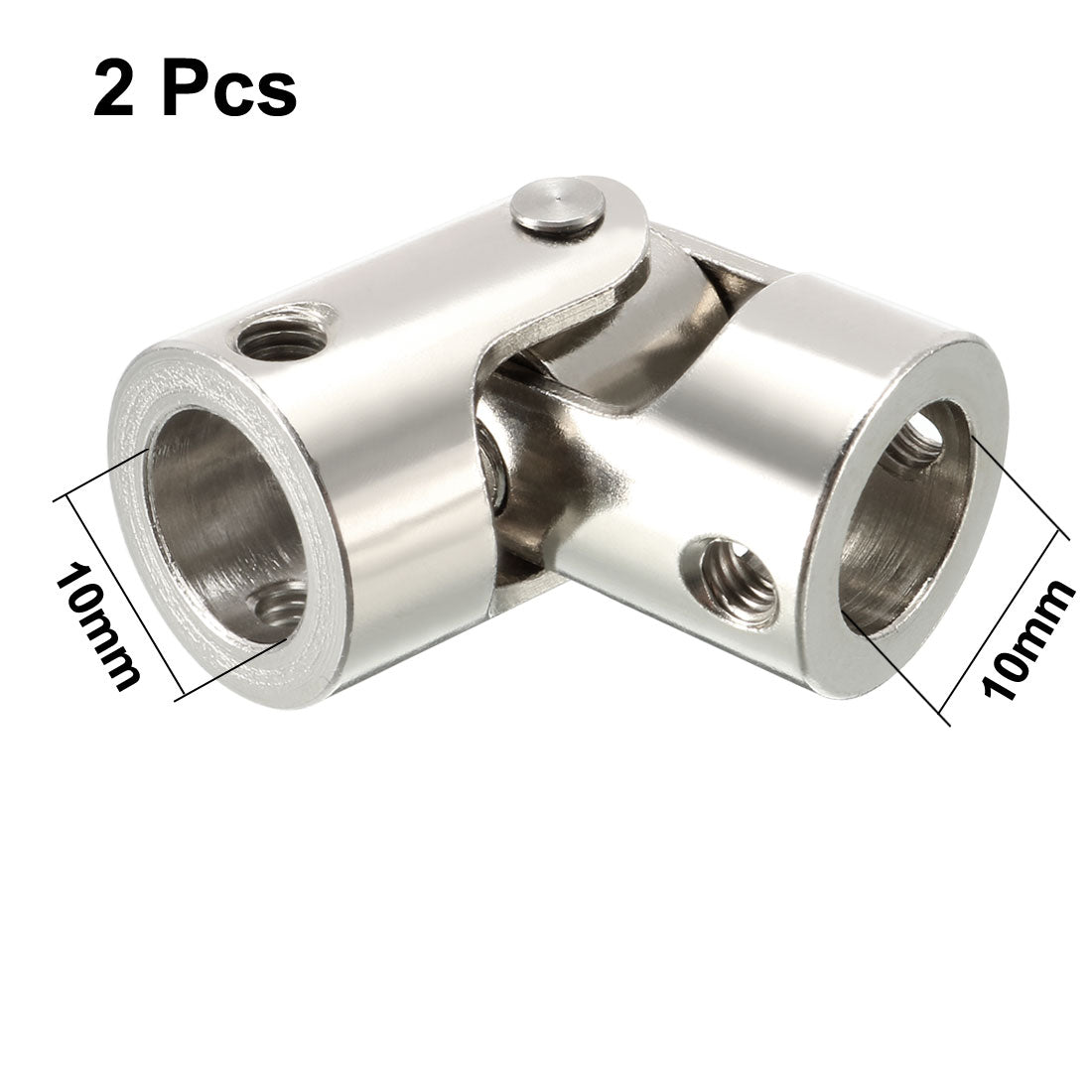 uxcell Uxcell 2pcs 10mm to 10mm Inner Dia Rotatable Universal Steering Shaft U Joint Coupler L35XD16