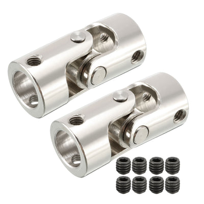 Harfington Uxcell 2pcs 10mm to 10mm Inner Dia Rotatable Universal Steering Shaft U Joint Coupler L35XD16