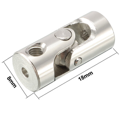 Harfington Uxcell 2PCS 2mm to 2mm Inner Dia Rotatable Universal Steering Shaft U Joint Coupler L18XD8