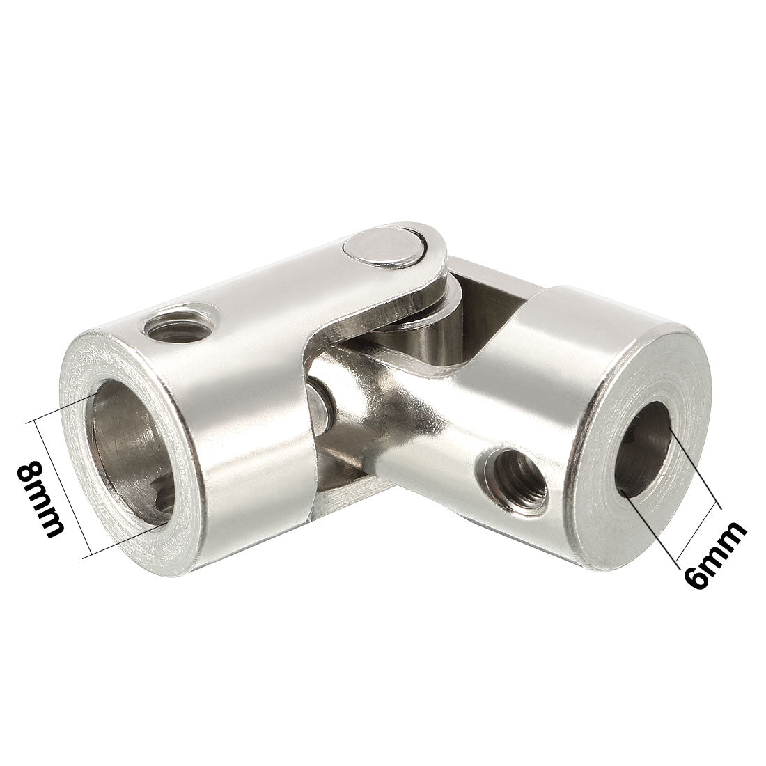 uxcell Uxcell 6mm to 8mm Inner Dia Rotatable Universal Steering Shaft U Joint Coupler L35XD14
