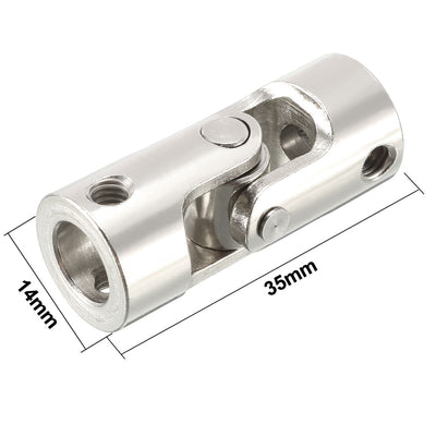 Harfington Uxcell 6mm to 8mm Inner Dia Rotatable Universal Steering Shaft U Joint Coupler L35XD14