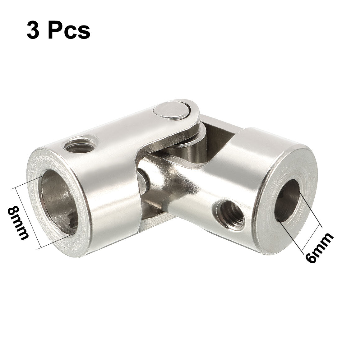 uxcell Uxcell 2pcs 6mm to 8mm Inner Dia Rotatable Universal Steering Shaft U Joint Coupler L35XD14