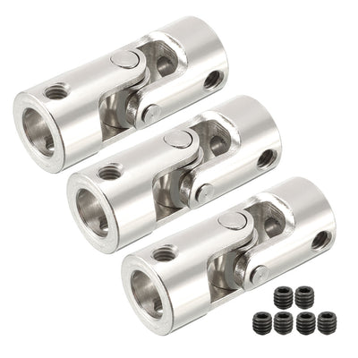 Harfington Uxcell 3pcs 6mm to 8mm Inner Dia Rotatable Universal Steering Shaft U Joint Coupler L35XD14